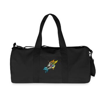 Sneaker Zeichnung mit Flügel - Recycelte Canvas-Sporttasche von Stanley/Stella - Schwarz - Vorne
