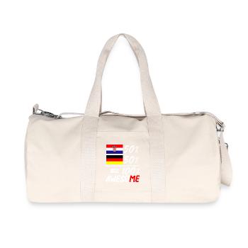 50% Kroatisch 50% Deutsch - Recycelte Canvas-Sporttasche von Stanley/Stella - Naturweiß - Vorne