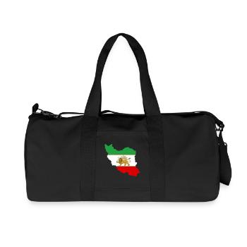 Iran Flag Lion and Sun - شیر خورشید پرچم - Recycled Canvas Sports Bag by Stanley/Stella - black - Front