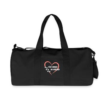 Herzdesign mit Pfoten für Tierliebhaber - Recycelte Canvas-Sporttasche von Stanley/Stella - Schwarz - Vorne