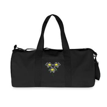 Blume weiß weiße Blume Blumen weiß weiße Blumen - Recycelte Canvas-Sporttasche von Stanley/Stella - Schwarz - Vorne