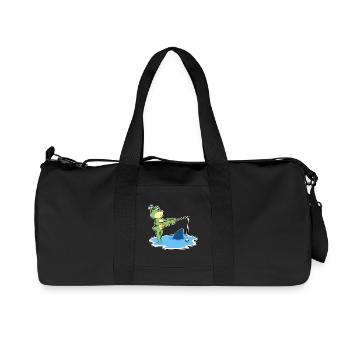 Frog Angler Fishing Rod Fishing Rod - Recycled Canvas Sports Bag by Stanley/Stella - black - Front