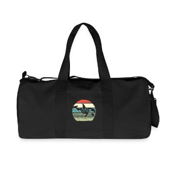 Cercle Retro du Coucher de la Baleine - Sac de sport en toile recyclée Stanley/Stella - noir - Devant