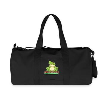 Frog Student Crayons School - Recycled Canvas Sports Bag by Stanley/Stella - black - Front