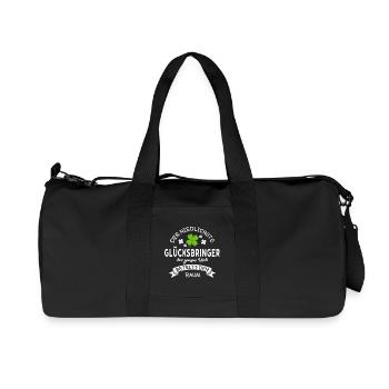 Glücksbringer betritt den Raum Kleeblatt Spruch - Recycelte Canvas-Sporttasche von Stanley/Stella - Schwarz - Vorne