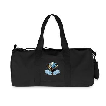 Mignon petit éléphant avec fée, meilleurs amis - Sac de sport en toile recyclée Stanley/Stella - noir - Devant