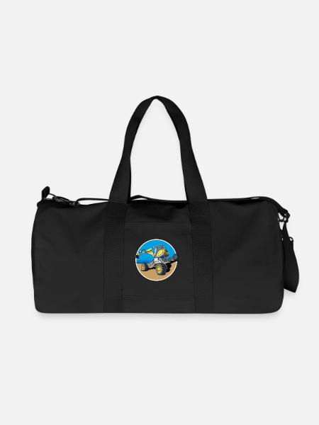 Er baggert dort wo andere Bagger niemals hinkommen - Recycelte Canvas-Sporttasche von Stanley/Stella - Schwarz