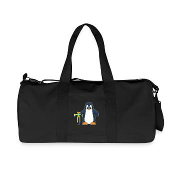 Pinguin Fahrrad - Recycelte Canvas-Sporttasche von Stanley/Stella - Schwarz - Vorne