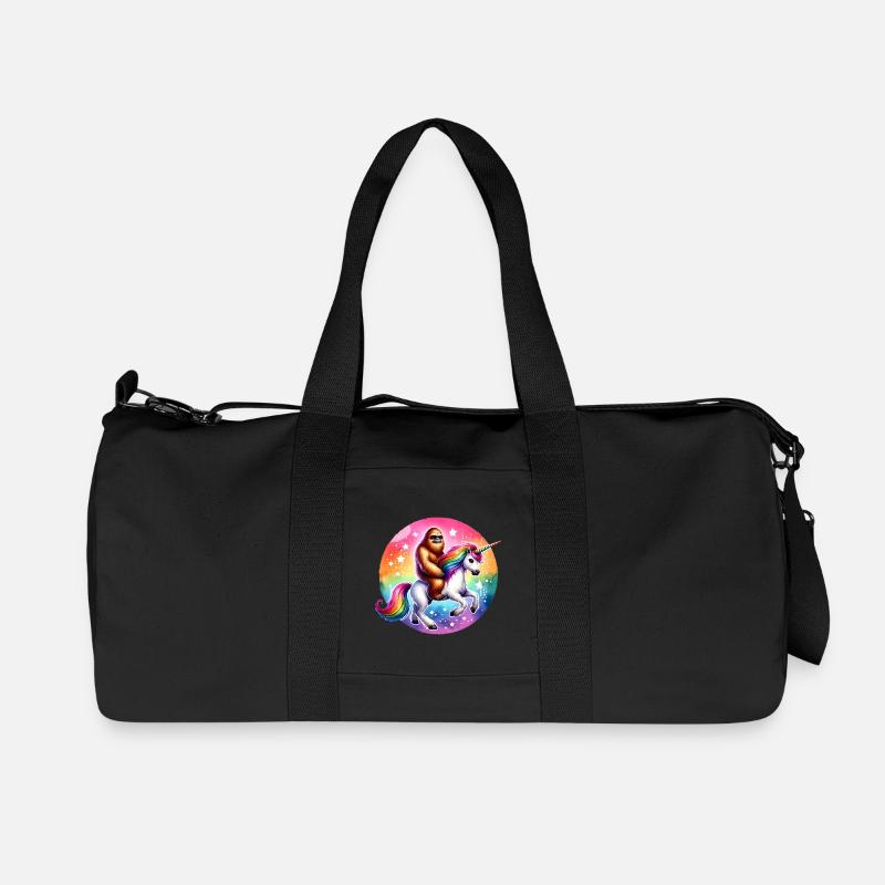 Orang-Utan auf Regenbogen-Einhorn - Recycelte Canvas-Sporttasche von Stanley/Stella - Schwarz