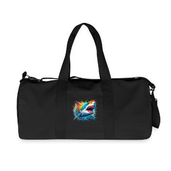 Requin - Sac de sport en toile recyclée Stanley/Stella - noir - Devant