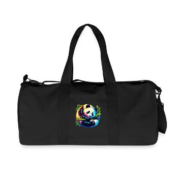 Panda - Recycelte Canvas-Sporttasche von Stanley/Stella - Schwarz - Vorne