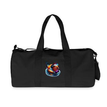 Mandarin duck - Recycled Canvas Sports Bag by Stanley/Stella - black - Front