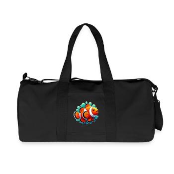 Poisson-clown - Sac de sport en toile recyclée Stanley/Stella - noir - Devant