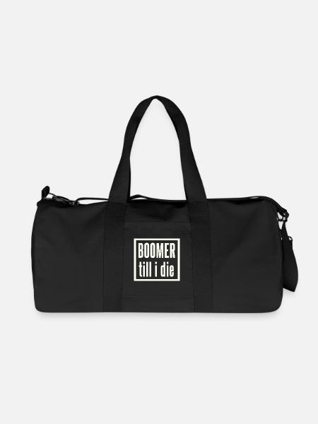 Boomer to the end lettering - Recycled Canvas Sports Bag by Stanley/Stella - black