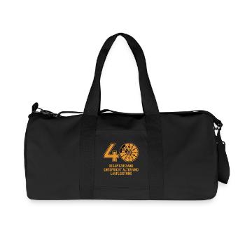 HU October 2025 - 40 Years - Birthday Gift - Recycled Canvas Sports Bag by Stanley/Stella - black - Front