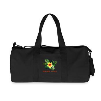 Tropical Hibiscus Paradise Found - Recycled Canvas Sports Bag by Stanley/Stella - black - Front