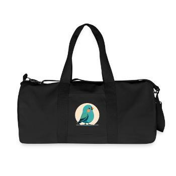 Kleiner grün-blauer Vogel - Recycelte Canvas-Sporttasche von Stanley/Stella - Schwarz - Vorne