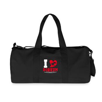 Borkumer Insel I LOVE BORKUM Lustiges - Recycelte Canvas-Sporttasche von Stanley/Stella - Schwarz - Vorne