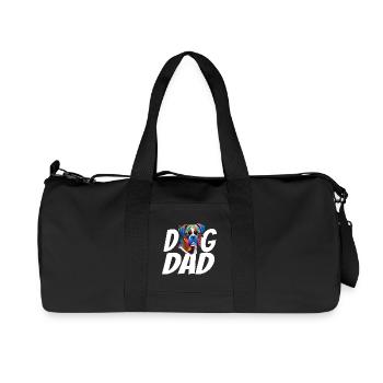 Boxer Dog Dad Colorful Watercolor Design - Recycled Canvas Sports Bag by Stanley/Stella - black - Front