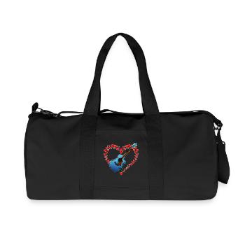 Heart with guitar - Recycled Canvas Sports Bag by Stanley/Stella - black - Front
