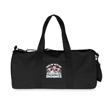 Cute Festive Snowmen Chillin With My Snowmies - Recycled Canvas Sports Bag by Stanley/Stella - black - Front