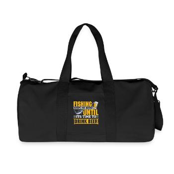Pêcheur pêcheur Pêcheur sportif Bière pêcheur - Sac de sport en toile recyclée Stanley/Stella - noir - Devant