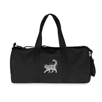 Minimalistisches Scribble Katze Line Art Japanisch - Recycelte Canvas-Sporttasche von Stanley/Stella - Schwarz - Vorne
