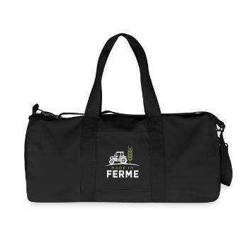 Made in ferme humour agriculture, tracteur, blé - Sac de sport en toile recyclée Stanley/Stella - noir - Devant