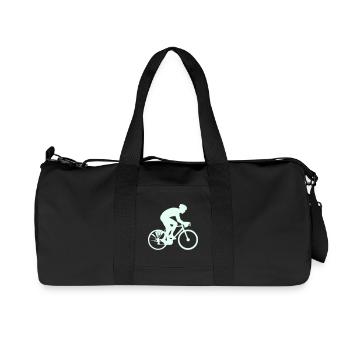 Cyclist Silhouette Mint - Recycled Canvas Sports Bag by Stanley/Stella - black - Front