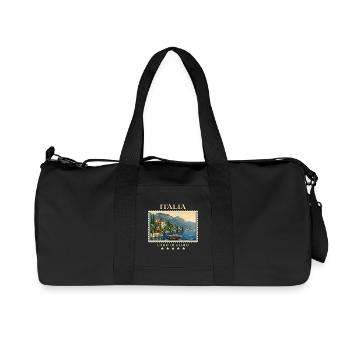 Italien Lago di Como Vintage Reisemarke - Recycelte Canvas-Sporttasche von Stanley/Stella - Schwarz - Vorne