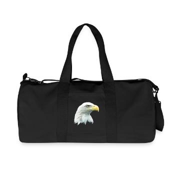 Adlerkopf, Weißkopfseeadler, Adler, Greifvogel aus - Recycelte Canvas-Sporttasche von Stanley/Stella - Schwarz - Vorne