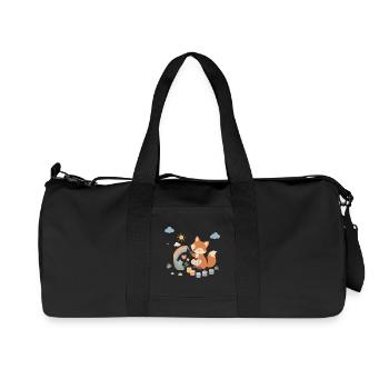 Fox paints a rainbow - Recycled Canvas Sports Bag by Stanley/Stella - black - Front