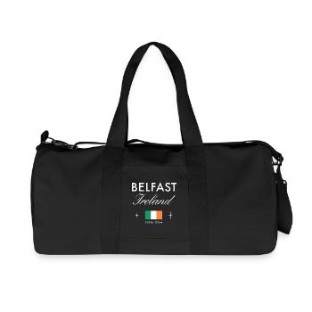 Belfast, Irlande du Nord, Coordonnées Souvenir de voyage - Sac de sport en toile recyclée Stanley/Stella - noir - Devant