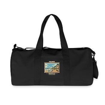 Frankreich Vintage Reisemarke - Recycelte Canvas-Sporttasche von Stanley/Stella - Schwarz - Vorne