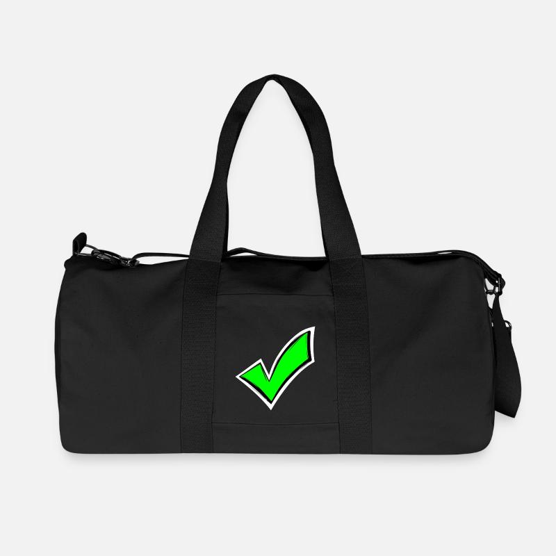 Häkchen hacken Farbig gesehen - Recycelte Canvas-Sporttasche von Stanley/Stella - Schwarz