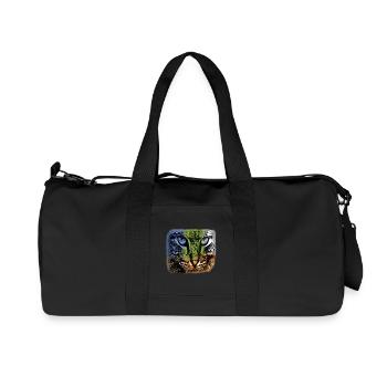 Colorful cat face, individualistic - Recycled Canvas Sports Bag by Stanley/Stella - black - Front
