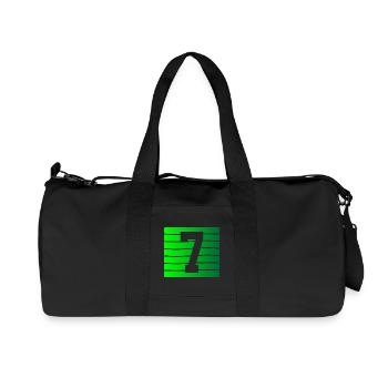 Design contrastant Green Stripe-7 - Sac de sport en toile recyclée Stanley/Stella - noir - Devant