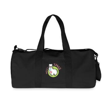 merry christmas alpaca symbol nature animals xmas - Recycled Canvas Sports Bag by Stanley/Stella - black - Front
