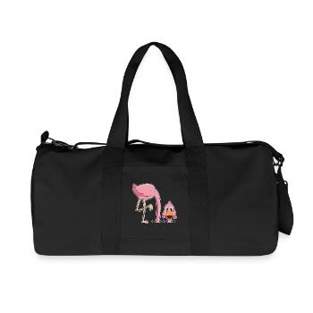 Flamant rose drôle - Sac de sport en toile recyclée Stanley/Stella - noir - Devant