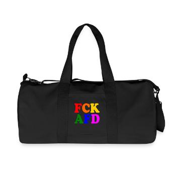 Fck afd - Recycelte Canvas-Sporttasche von Stanley/Stella - Schwarz - Vorne