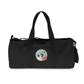 Mops mit Schmetterling - Recycelte Canvas-Sporttasche von Stanley/Stella - Schwarz - Vorne