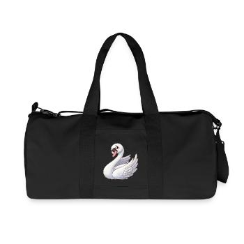 Weißer Schwan als himmlischer Engel - Recycelte Canvas-Sporttasche von Stanley/Stella - Schwarz - Vorne