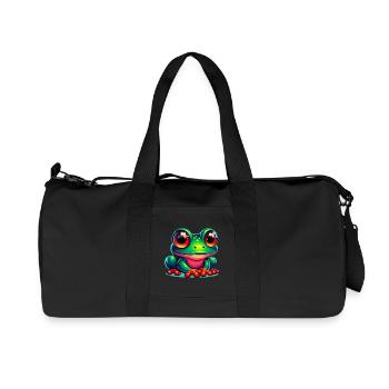 Frosch - Recycelte Canvas-Sporttasche von Stanley/Stella - Schwarz - Vorne