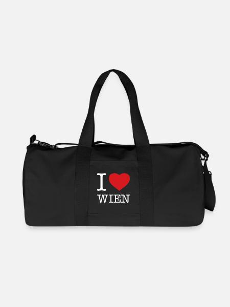 I LOVE WIEN - Recycelte Canvas-Sporttasche von Stanley/Stella - Schwarz