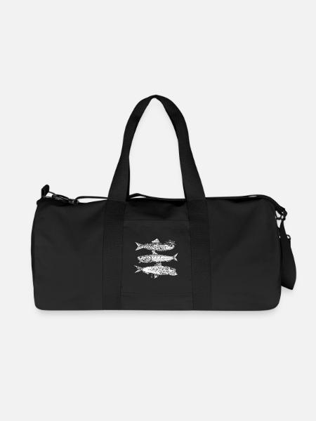 3 Poissons - blanc - Sac de sport en toile recyclée Stanley/Stella - noir