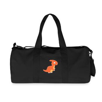 Cute dinosaur in cartoon style - Recycled Canvas Sports Bag by Stanley/Stella - black - Front