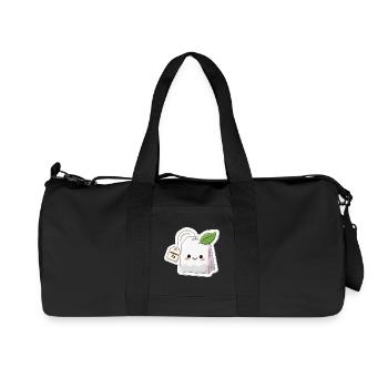 Illustration de sachet de tisane kawaii - Sac de sport en toile recyclée Stanley/Stella - noir - Devant
