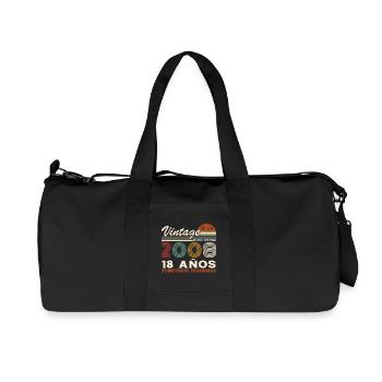 18th Birthday 18 Years Vintage 2008 - Recycled Canvas Sports Bag by Stanley/Stella - black - Front