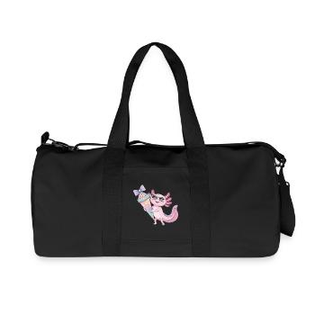 Pink Axolotl Eiscreme Party - Recycled Canvas Sports Bag by Stanley/Stella - black - Front