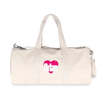 I Love Brian Pinkes Herz Ich liebe Brian - Recycelte Canvas-Sporttasche von Stanley/Stella - Naturweiß - Vorne